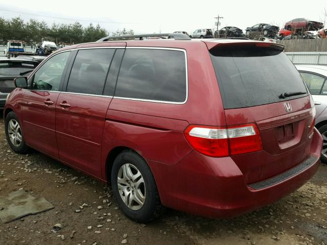 5FNRL38425B079235 - 2005 HONDA ODYSSEY EX RED photo 3