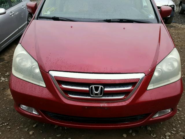 5FNRL38425B079235 - 2005 HONDA ODYSSEY EX RED photo 9