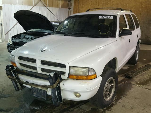 1B4HS28Z01F623920 - 2001 DODGE DURANGO WHITE photo 2