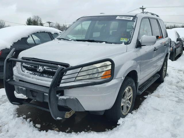 2HKYF18514H586708 - 2004 HONDA PILOT EXL SILVER photo 2