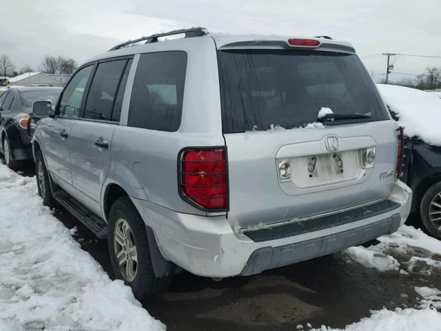 2HKYF18514H586708 - 2004 HONDA PILOT EXL SILVER photo 3