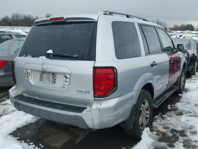 2HKYF18514H586708 - 2004 HONDA PILOT EXL SILVER photo 4