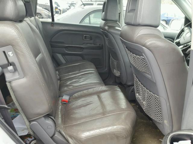 2HKYF18514H586708 - 2004 HONDA PILOT EXL SILVER photo 6