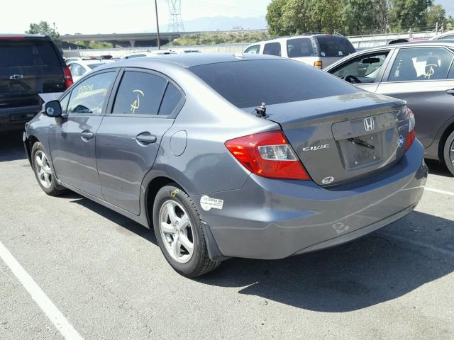 19XFB5F56CE003064 - 2012 HONDA CIVIC NATU GRAY photo 3