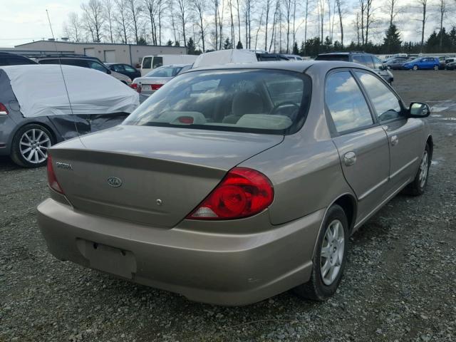 KNAFB121X35242184 - 2003 KIA SPECTRA BA BEIGE photo 4