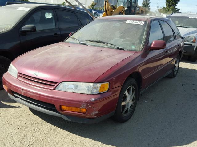 1HGCE1894SA005370 - 1995 HONDA ACCORD EX BURGUNDY photo 2