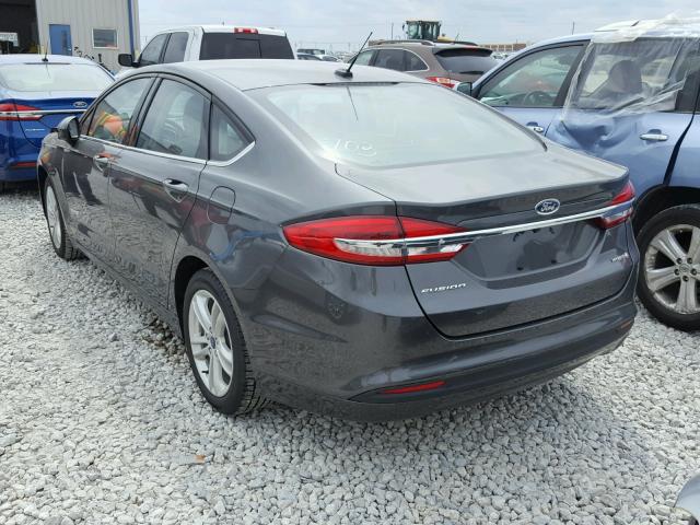 3FA6P0UU3JR122880 - 2018 FORD FUSION S H GRAY photo 3