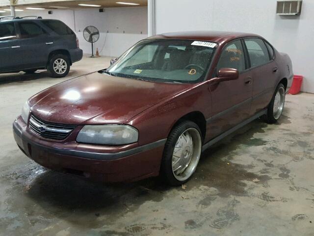 2G1WF55E2Y9130494 - 2000 CHEVROLET IMPALA MAROON photo 2