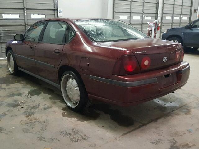 2G1WF55E2Y9130494 - 2000 CHEVROLET IMPALA MAROON photo 3