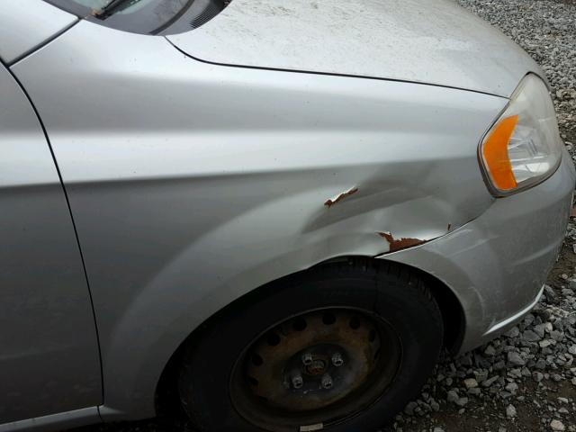 KL1TD5DE8BB128344 - 2011 CHEVROLET AVEO LS SILVER photo 9