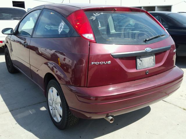 1FAFP31N36W250345 - 2006 FORD FOCUS ZX3 BURGUNDY photo 3