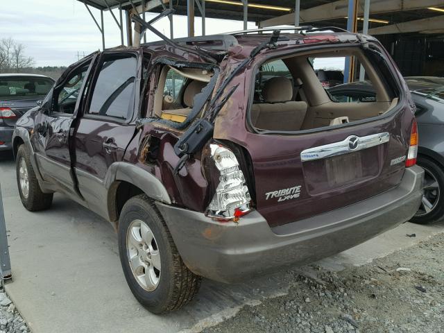 4F2YU09151KM12827 - 2001 MAZDA TRIBUTE LX MAROON photo 3