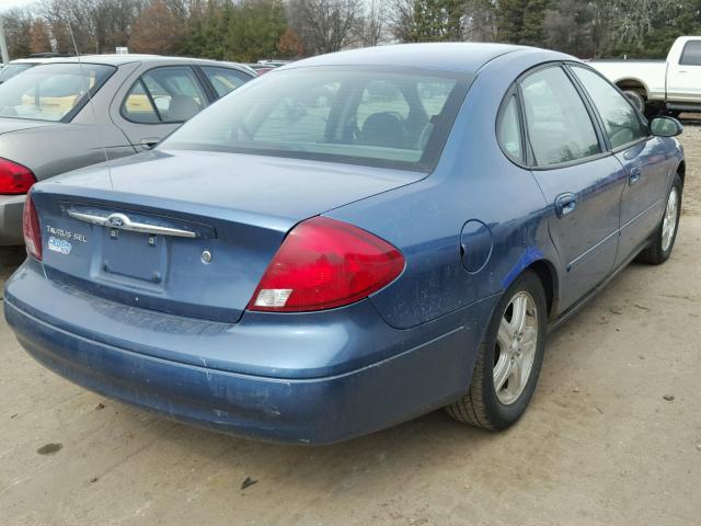 1FAFP56S32G190050 - 2002 FORD TAURUS SEL BLUE photo 4