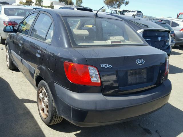 KNADE123966042654 - 2006 KIA RIO BLACK photo 3