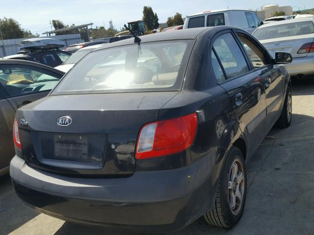 KNADE123966042654 - 2006 KIA RIO BLACK photo 4