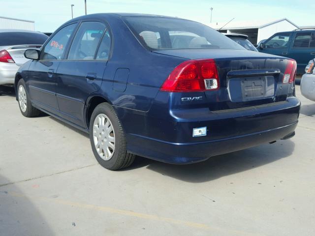 2HGES16694H595015 - 2004 HONDA CIVIC LX BLUE photo 3