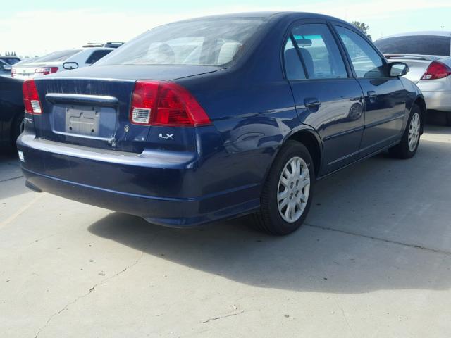 2HGES16694H595015 - 2004 HONDA CIVIC LX BLUE photo 4