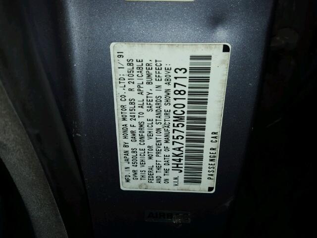 JH4KA7575MC018713 - 1991 ACURA LEGEND LS ლურჯი ფოტო 10