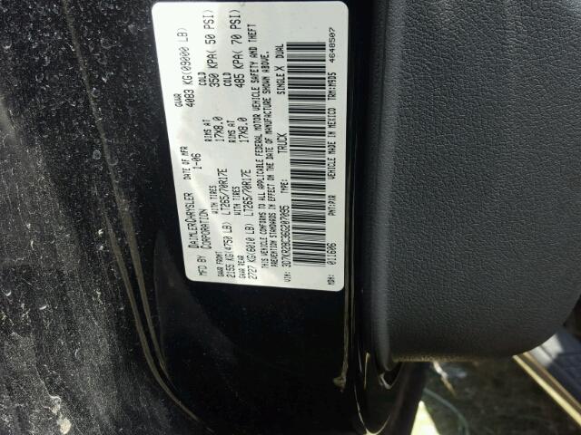 3D7KR28C36G207095 - 2006 DODGE RAM 2500 S BLACK photo 10