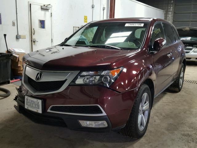 2HNYD2H23DH504918 - 2013 ACURA MDX MAROON photo 2