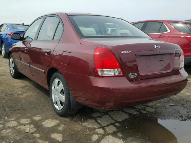 KMHDN45D22U260932 - 2002 HYUNDAI ELANTRA GL RED photo 3