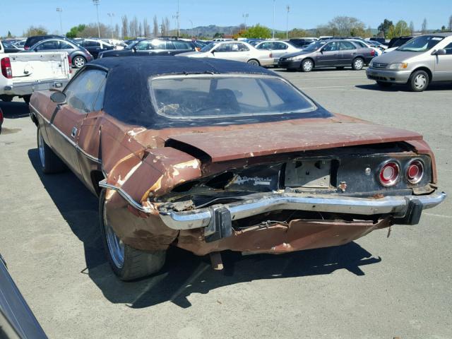 BH23G3B503610 - 1973 PLYMOUTH BARRACUDA BROWN photo 3