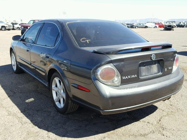 JN1DA31D52T441175 - 2002 NISSAN MAXIMA GLE GRAY photo 3