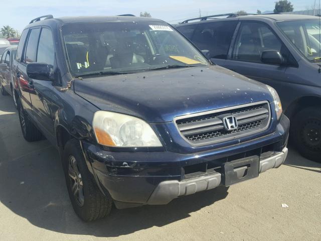 2HKYF18594H562270 - 2004 HONDA PILOT EXL BLUE photo 1