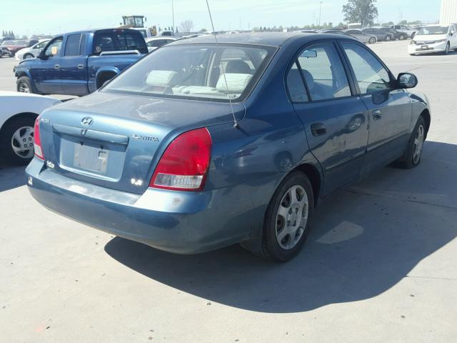 KMHDN45D31U070233 - 2001 HYUNDAI ELANTRA GL GREEN photo 4