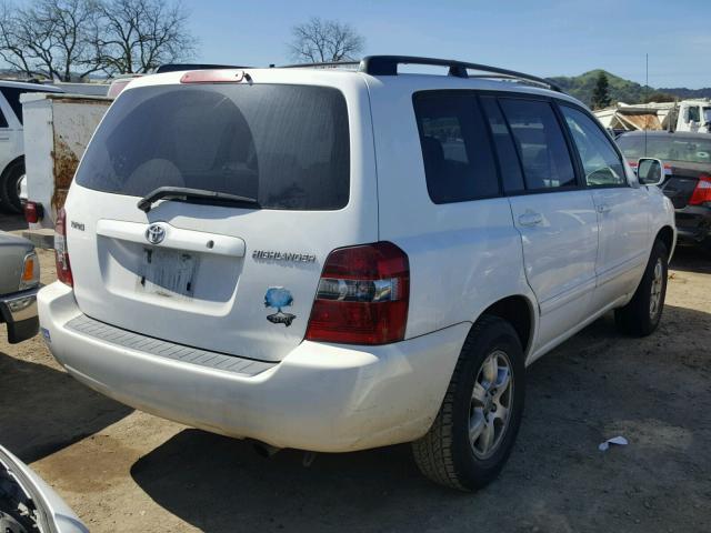 JTEGD21A850109136 - 2005 TOYOTA HIGHLANDER WHITE photo 4