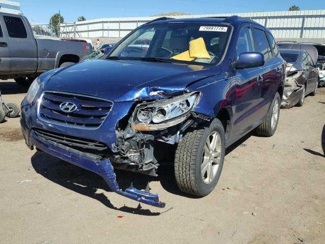 5NMSK4AG2AH374178 - 2010 HYUNDAI SANTA FE L BLUE photo 2