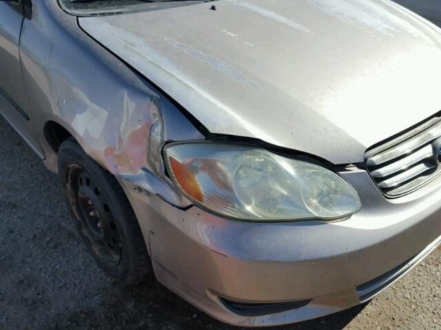 1NXBR32E73Z062139 - 2003 TOYOTA COROLLA SILVER photo 9