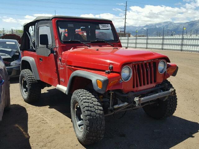 1J4FA49S2YP714356 - 2000 JEEP WRANGLER / RED photo 1