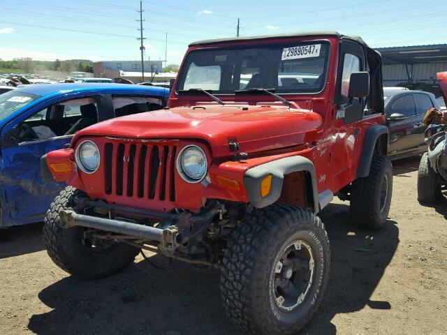 1J4FA49S2YP714356 - 2000 JEEP WRANGLER / RED photo 2