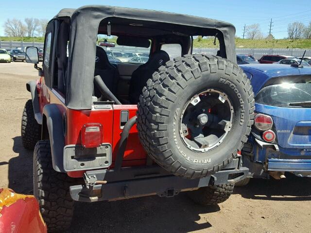 1J4FA49S2YP714356 - 2000 JEEP WRANGLER / RED photo 3