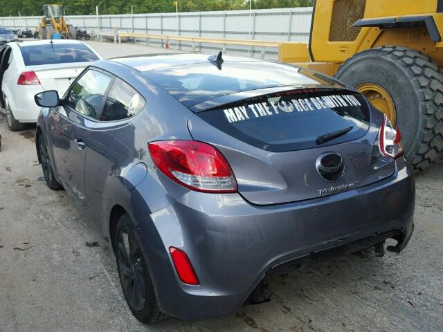 KMHTC6AD3GU292945 - 2016 HYUNDAI VELOSTER B GRAY photo 3