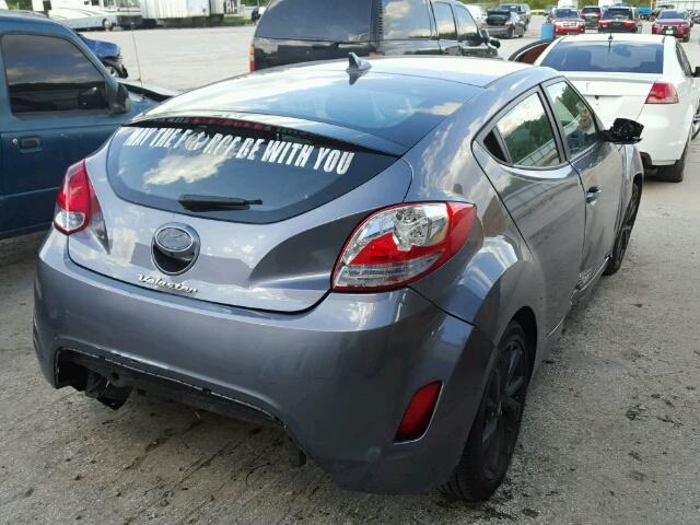 KMHTC6AD3GU292945 - 2016 HYUNDAI VELOSTER B GRAY photo 4