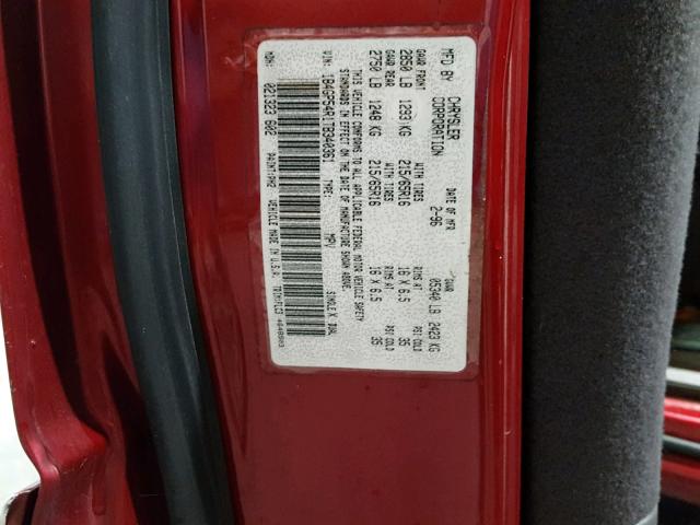 1B4GP54R1TB340361 - 1996 DODGE GRAND CARA RED photo 10