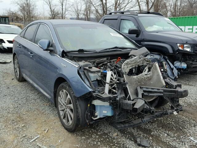 5NPE34AF6FH130481 - 2015 HYUNDAI SONATA SPO BLUE photo 1