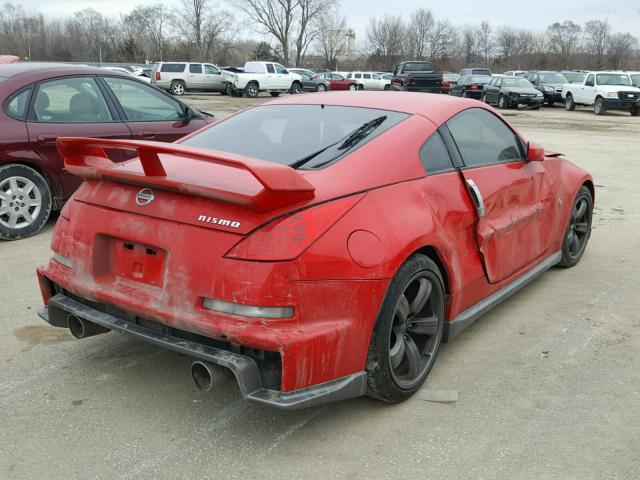 JN1BZ34E18M753176 - 2008 NISSAN 350Z COUPE RED photo 4