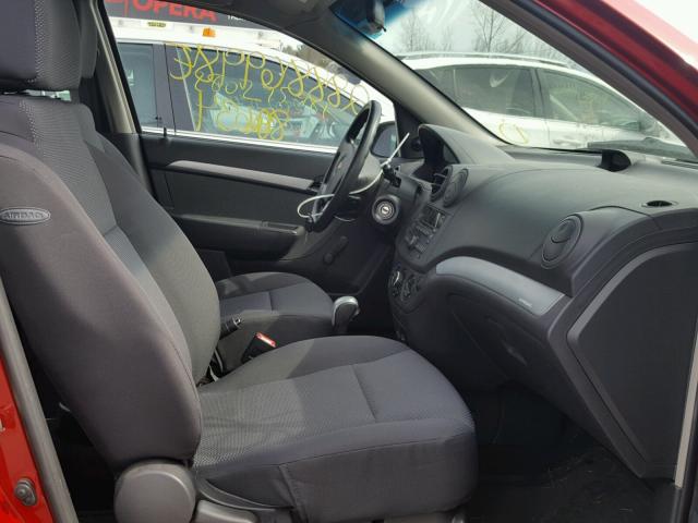 KL1TD5DE9AB120770 - 2010 CHEVROLET AVEO LS RED photo 5
