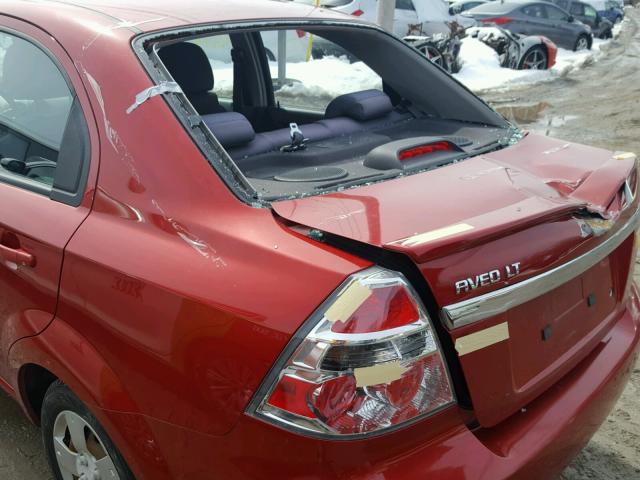 KL1TD5DE9AB120770 - 2010 CHEVROLET AVEO LS RED photo 9