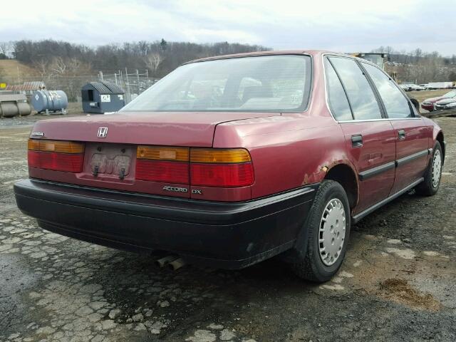 1HGCB7541LA079044 - 1990 HONDA ACCORD DX MAROON photo 4