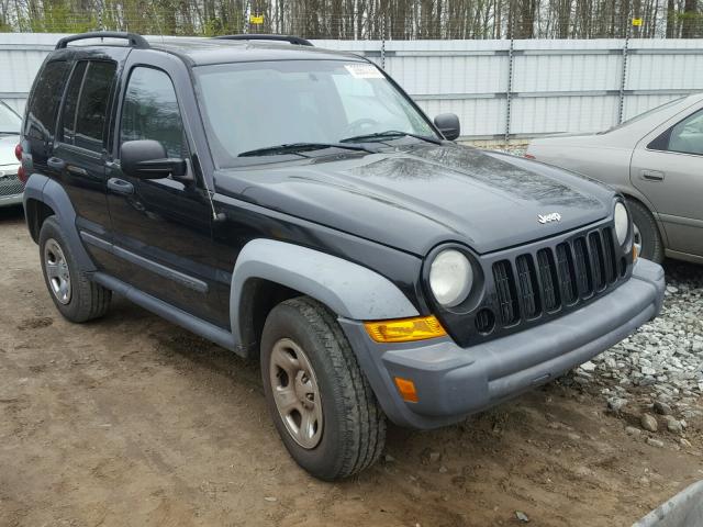 1J4GL48K77W675431 - 2007 JEEP LIBERTY SP BLACK photo 1