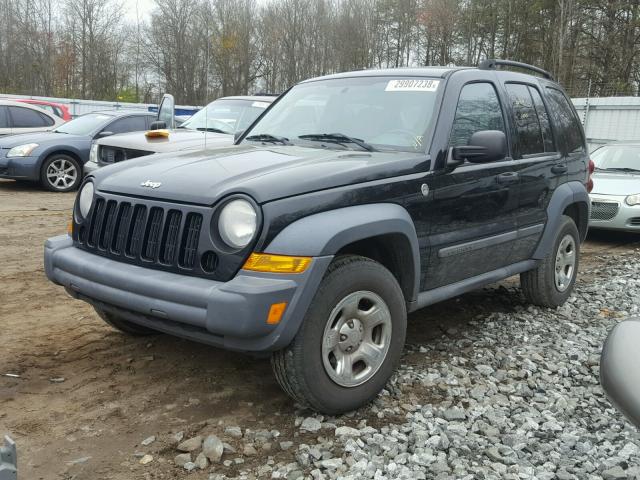 1J4GL48K77W675431 - 2007 JEEP LIBERTY SP BLACK photo 2