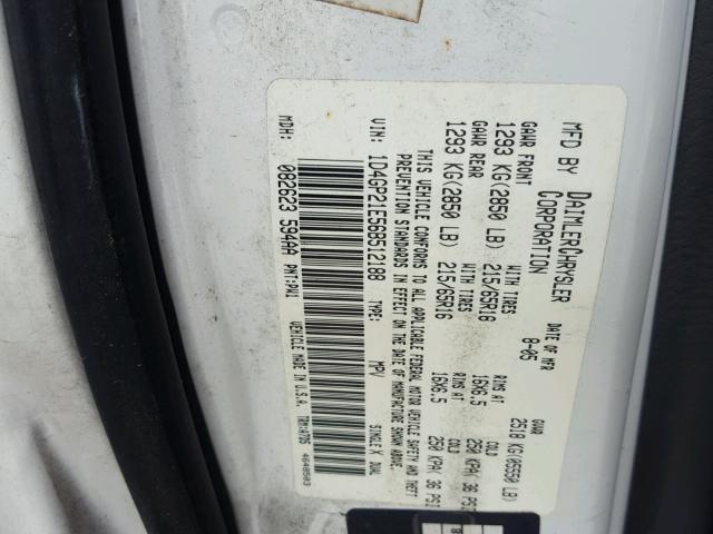 1D4GP21E56B512188 - 2006 DODGE CARAVAN C/ WHITE photo 10