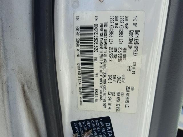 1D4GP21E56B515656 - 2006 DODGE CARAVAN C/ WHITE photo 10