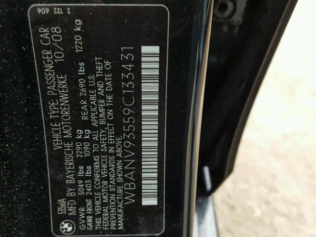 WBANV93559C133431 - 2009 BMW 535 XI BLACK photo 10