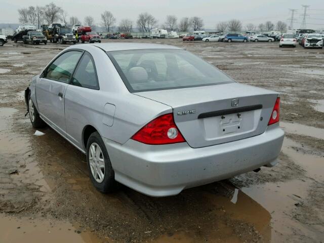 1HGEM22125L045038 - 2005 HONDA CIVIC DX V SILVER photo 3