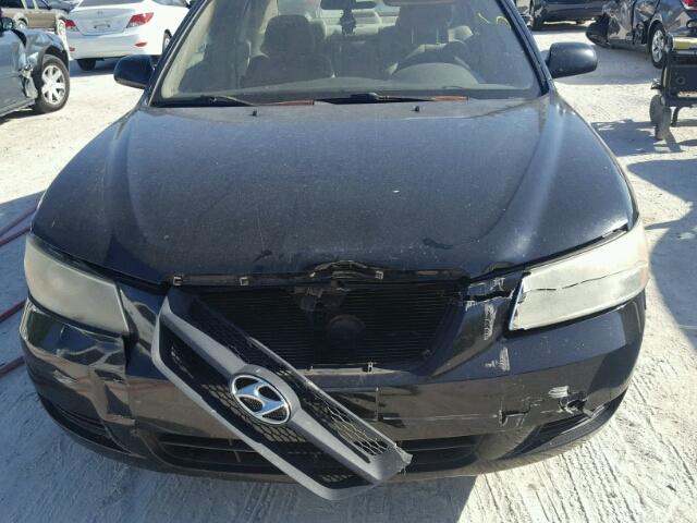 5NPET46C86H074316 - 2006 HYUNDAI SONATA GL BLACK photo 7